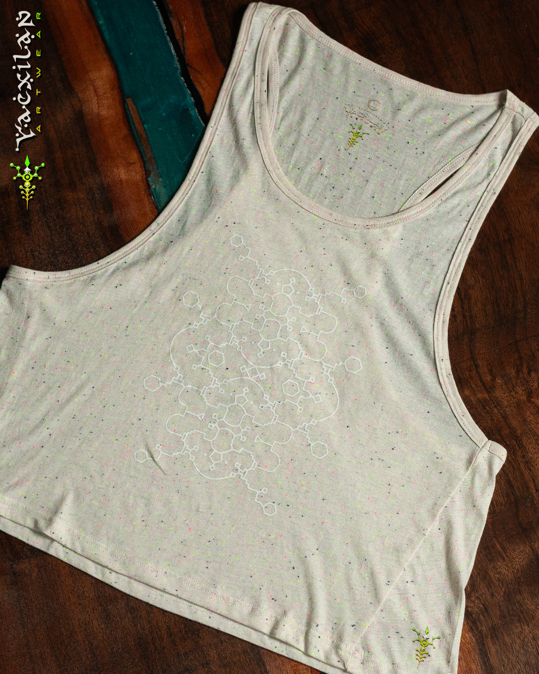 Tank Top Woman / Fluoro Slub - IKARO PORTAL Glowinthedark BLUE